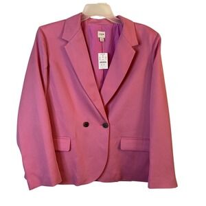 J Crew Pink Blazer Womens Size 18 Double Breasted Tencel Lyocell NWT $218